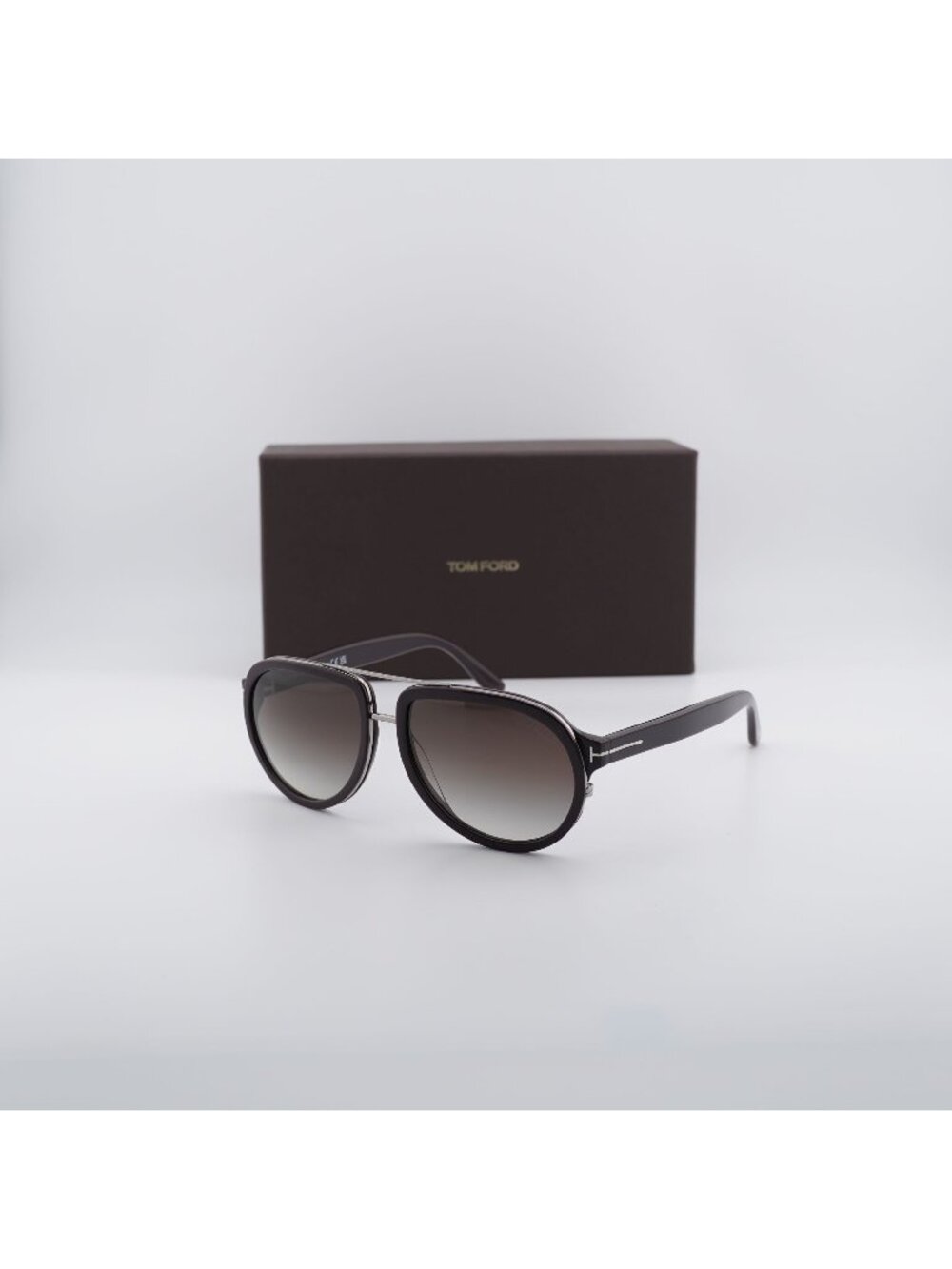 Tom Ford Geoffrey FT0779 48B Aviator Sunglasses - Brown / Smoke